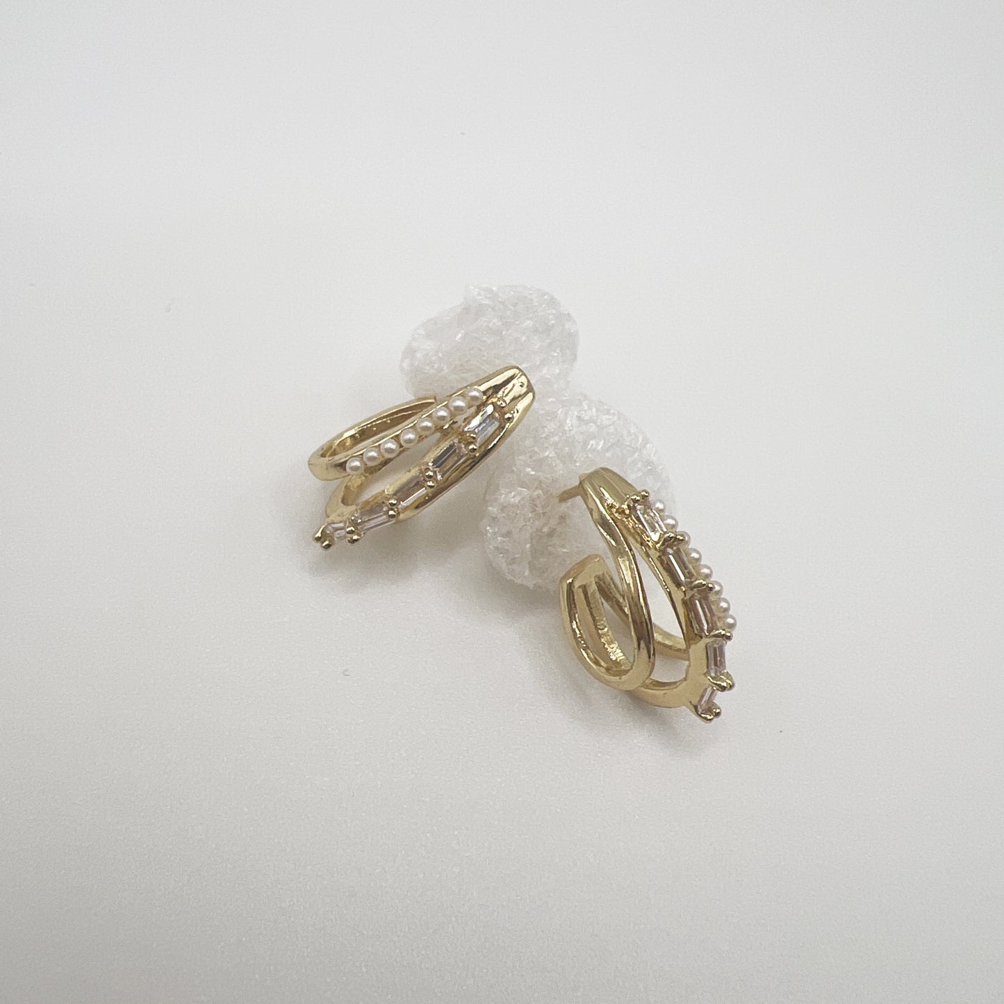 Elegant Pearl with Dazzling Rhinestones hoop earrings | Chic & Timeless Style