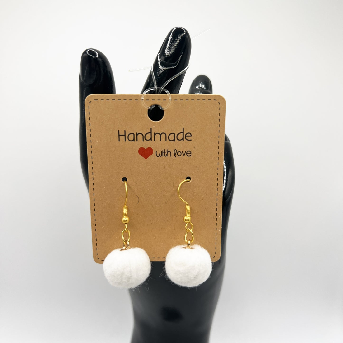 Textured White Pom-Pom Drop Earrings | Lightweight & Stylish | Cozy Chic