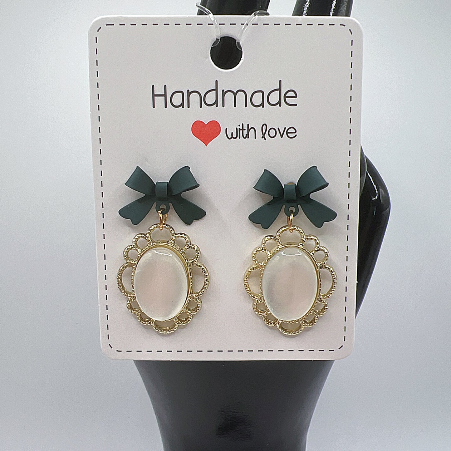 Bow Knot White Stone Drop Earrings | Princess Elegance | Feminine & Chic Jewelry