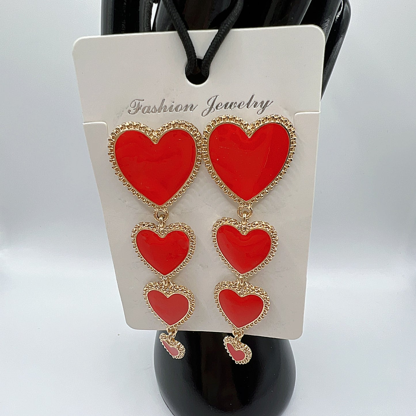 Four Heart Earrings – Gold