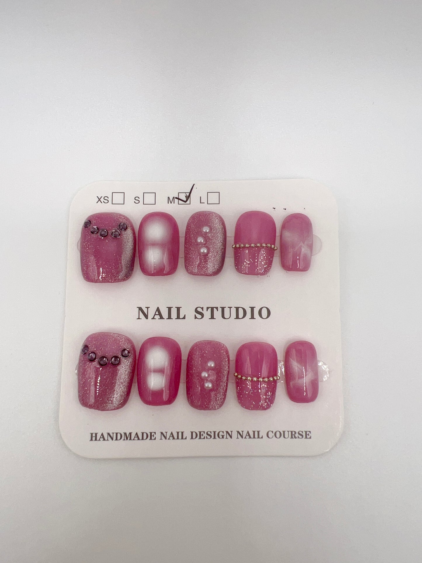 Short Square Press On Nails Simple design – 9 Designs Medium Size
