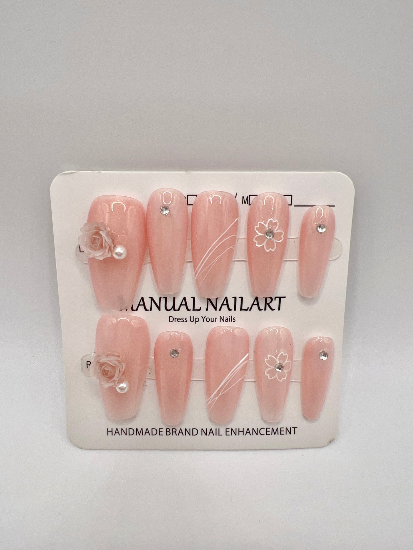 5 Sets Medium Coffin Press-On Nails Simple Style