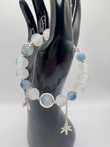 Adjustable Glass or Acrylic Bead Bracelet with Cute Charms & Spacers – Handmade Jewelry