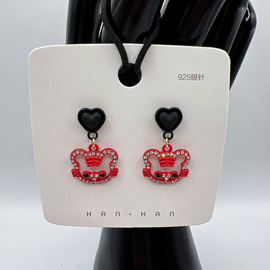 Red Tiger Drop Earrings – Bold Statement Jewelry
