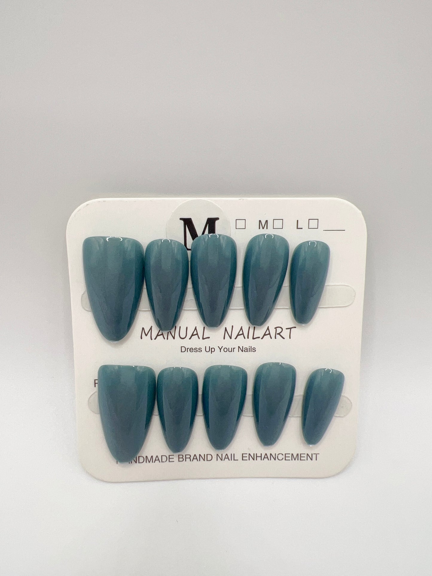 Almond Press-On Nails – Simple Style, 8 Designs, Medium Size