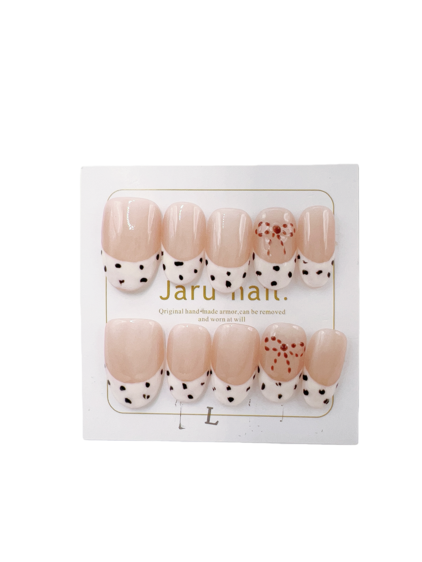 Short Oval French Tip Press-On Nails – Large Size, Classic & Reusable