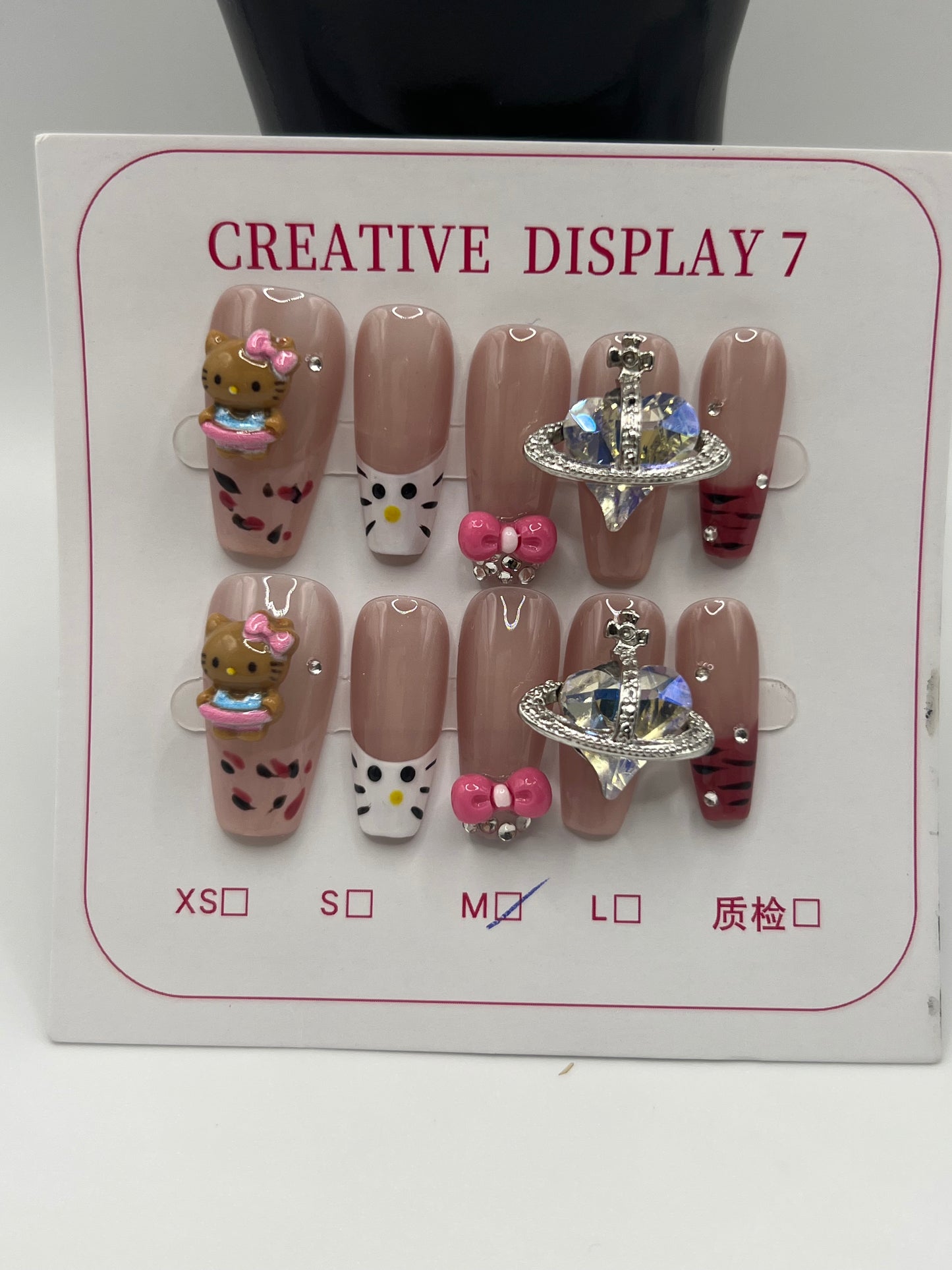 Kitty Press on nails - M size