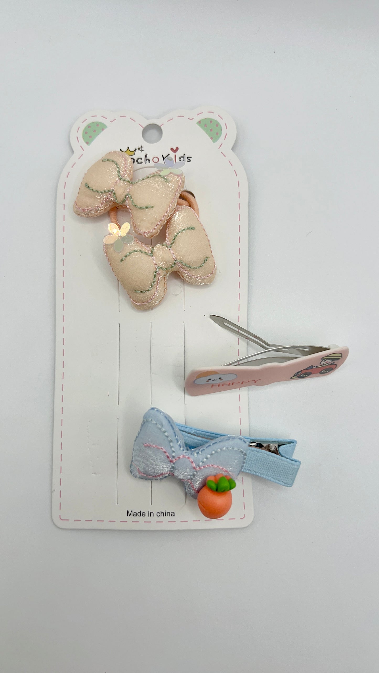 Mix Hair Tie and Clip 3pcs a Set Cute for Girls Gift Idea