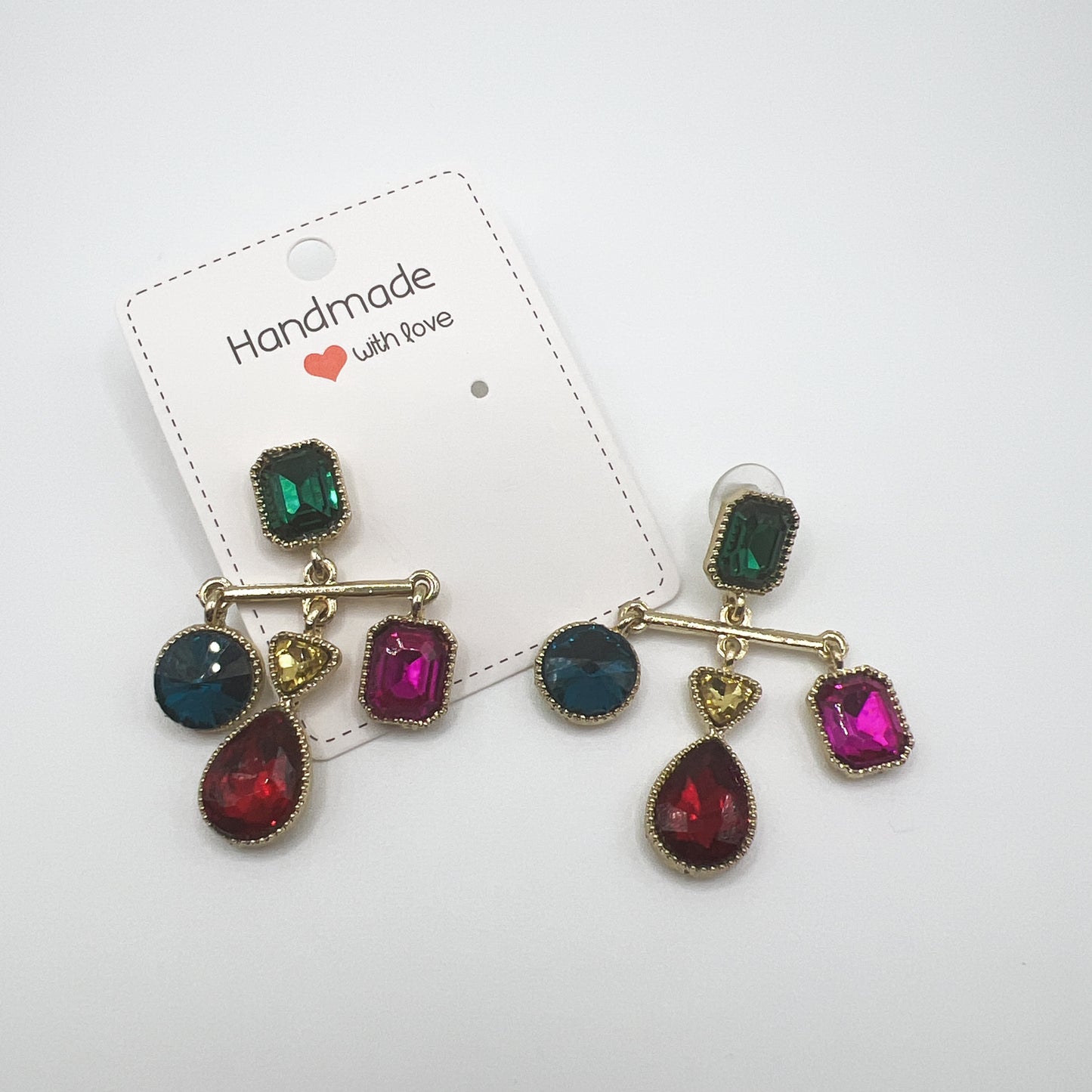 Colorful Rhinestone Balance Scale Earrings | Unique & Bold Design | Statement Jewelry