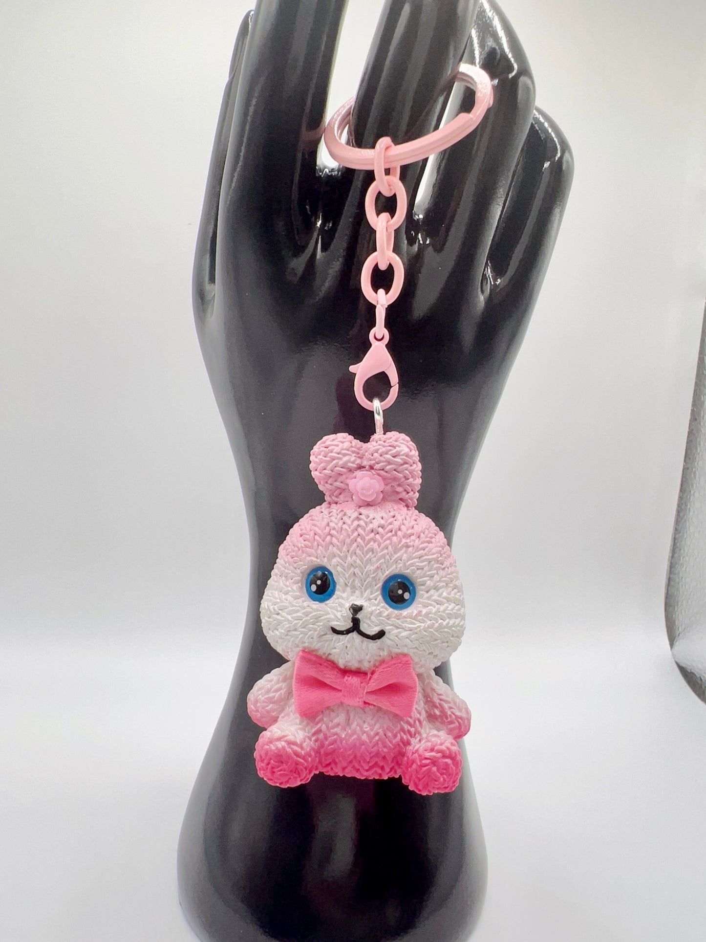 Handmade Kawaii Bunny Keychain: 3D Cartoon Bag Charm