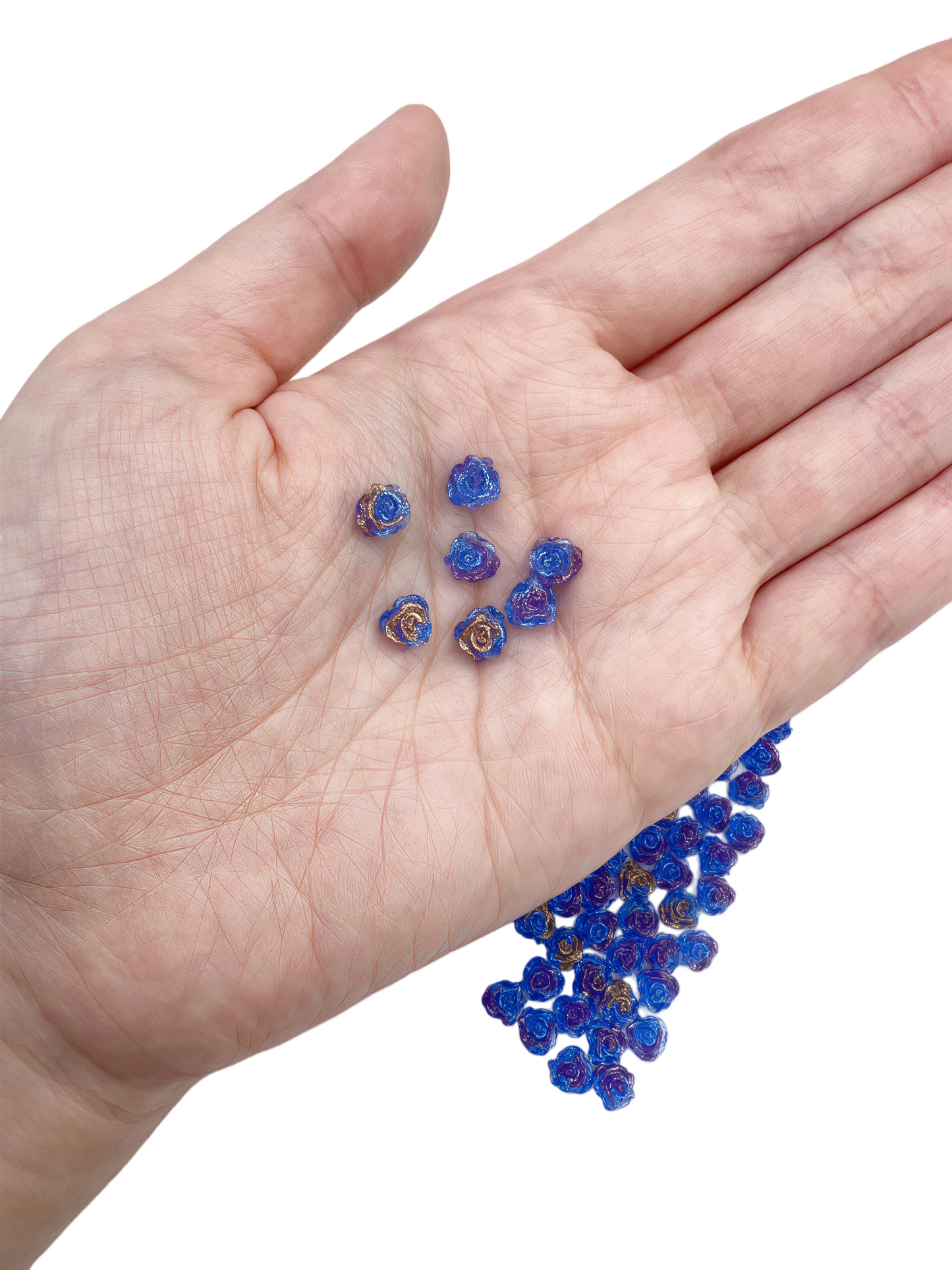 150 PCS 3D Flower Resin Flatback Charms,  approximate 6mm for Nail Art & DIY Crafts