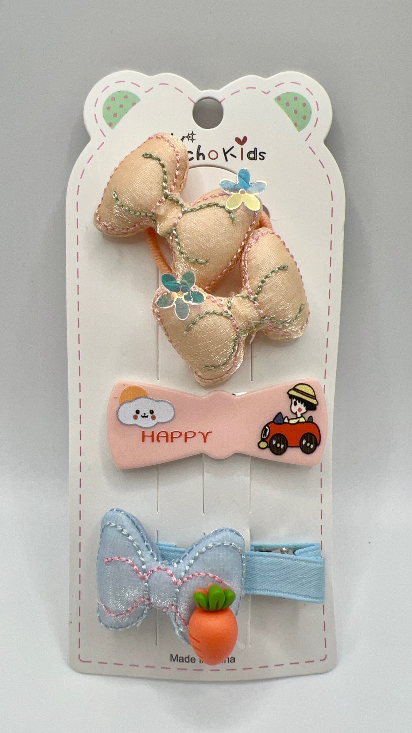 Mix Hair Tie and Clip 3pcs a Set Cute for Girls Gift Idea