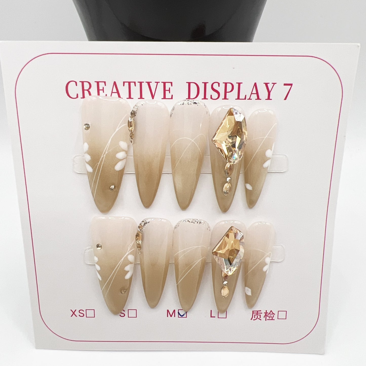 Luxury Charms Press-On Nails – Medium Size-stiletto shape