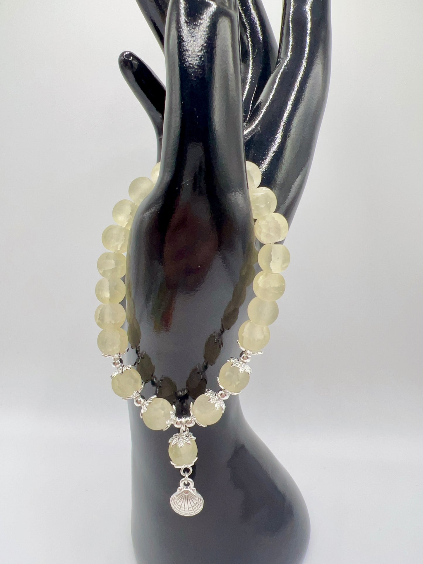 Stretchy Glass or Acrylic Bead Bracelet with Cute Charms & Spacers – Handmade Jewelry