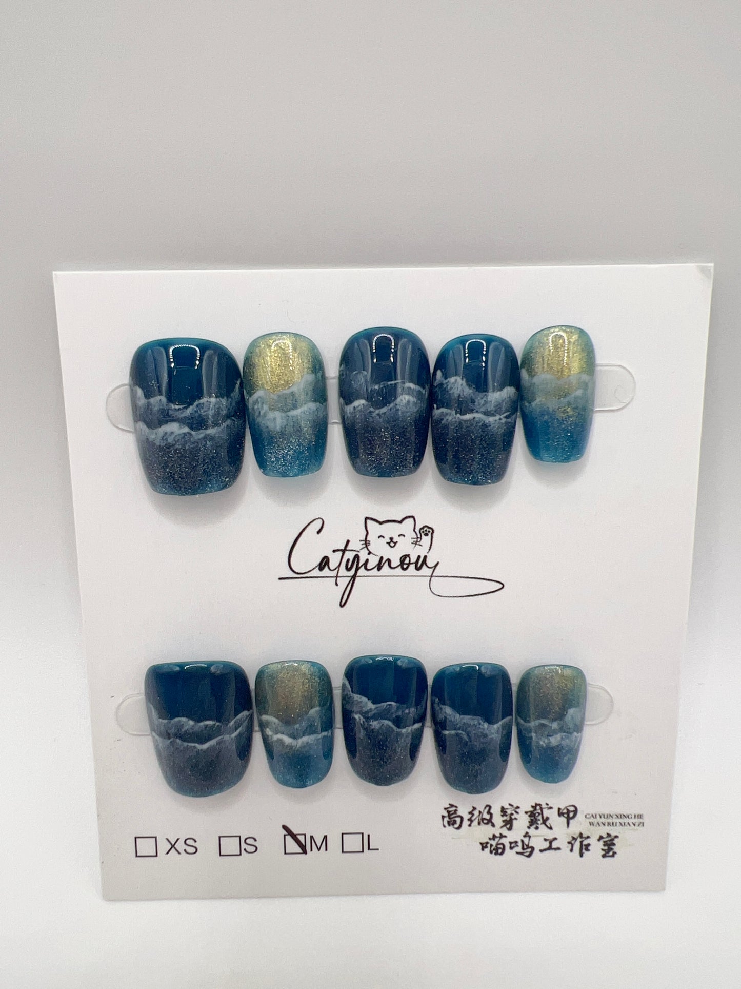 3 Sets Short Square Press On Nails Simple design – Medium Size