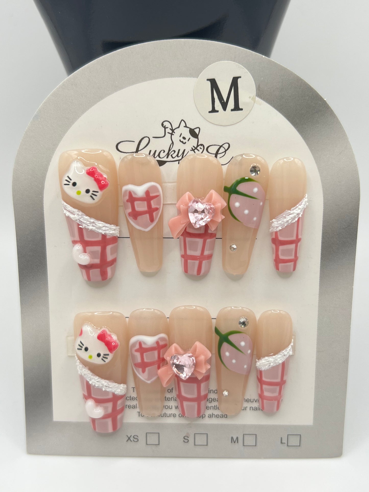 Kitty Press on nails - M size
