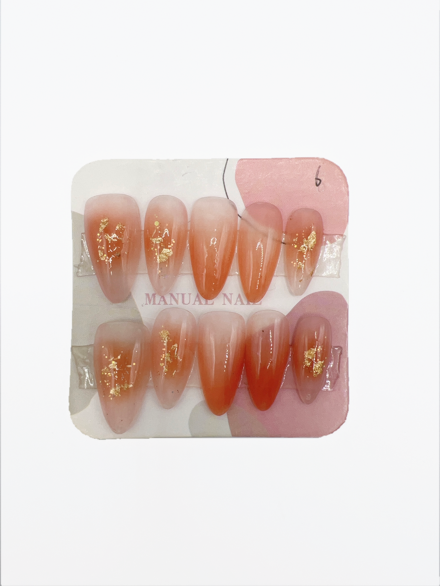 Almond Press-On Nails with Simple Design – Large Size