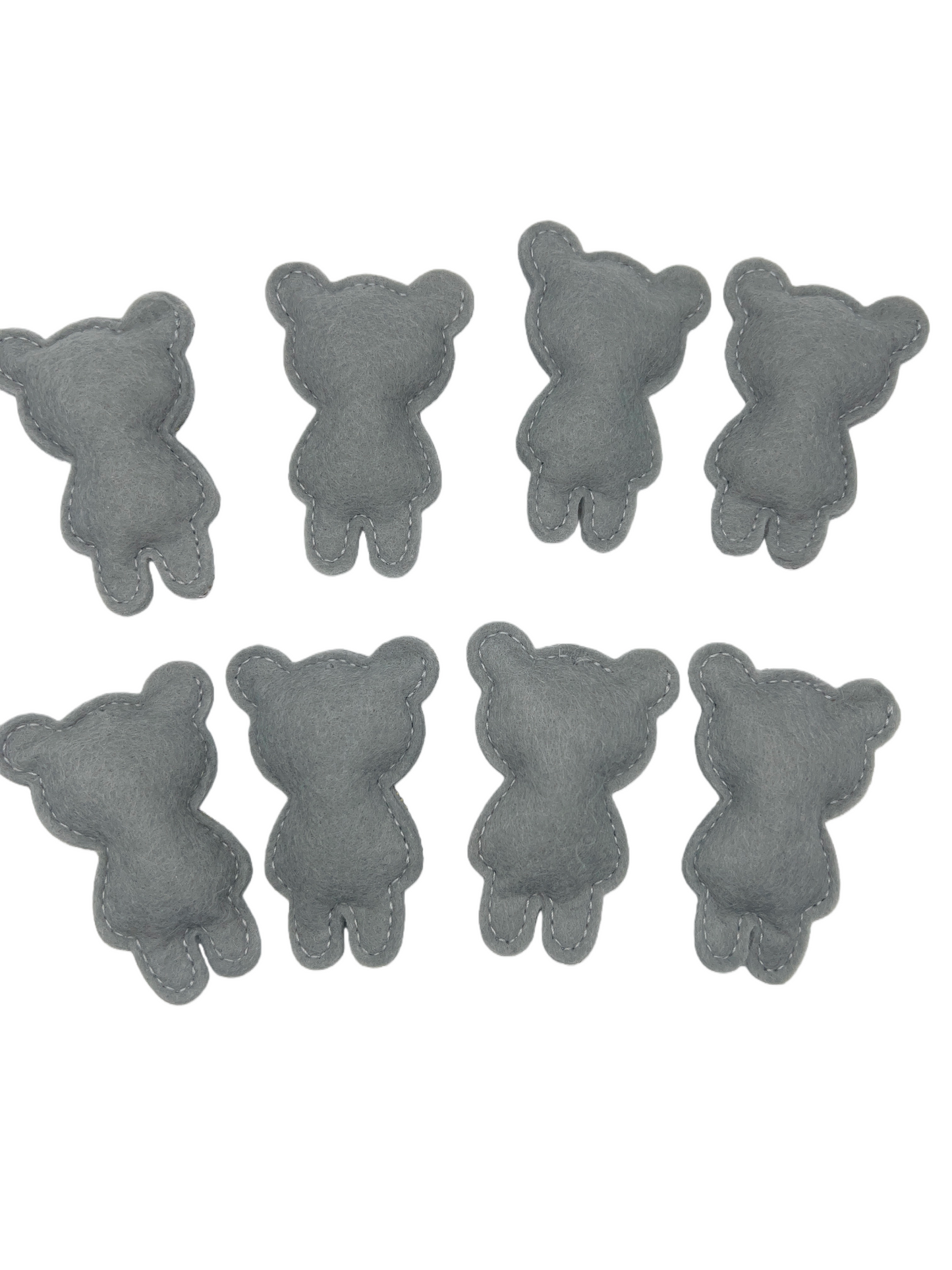 8 pcs Gray Rhinestone Bear DIY Charm for Making Bag Decorations & Keychain