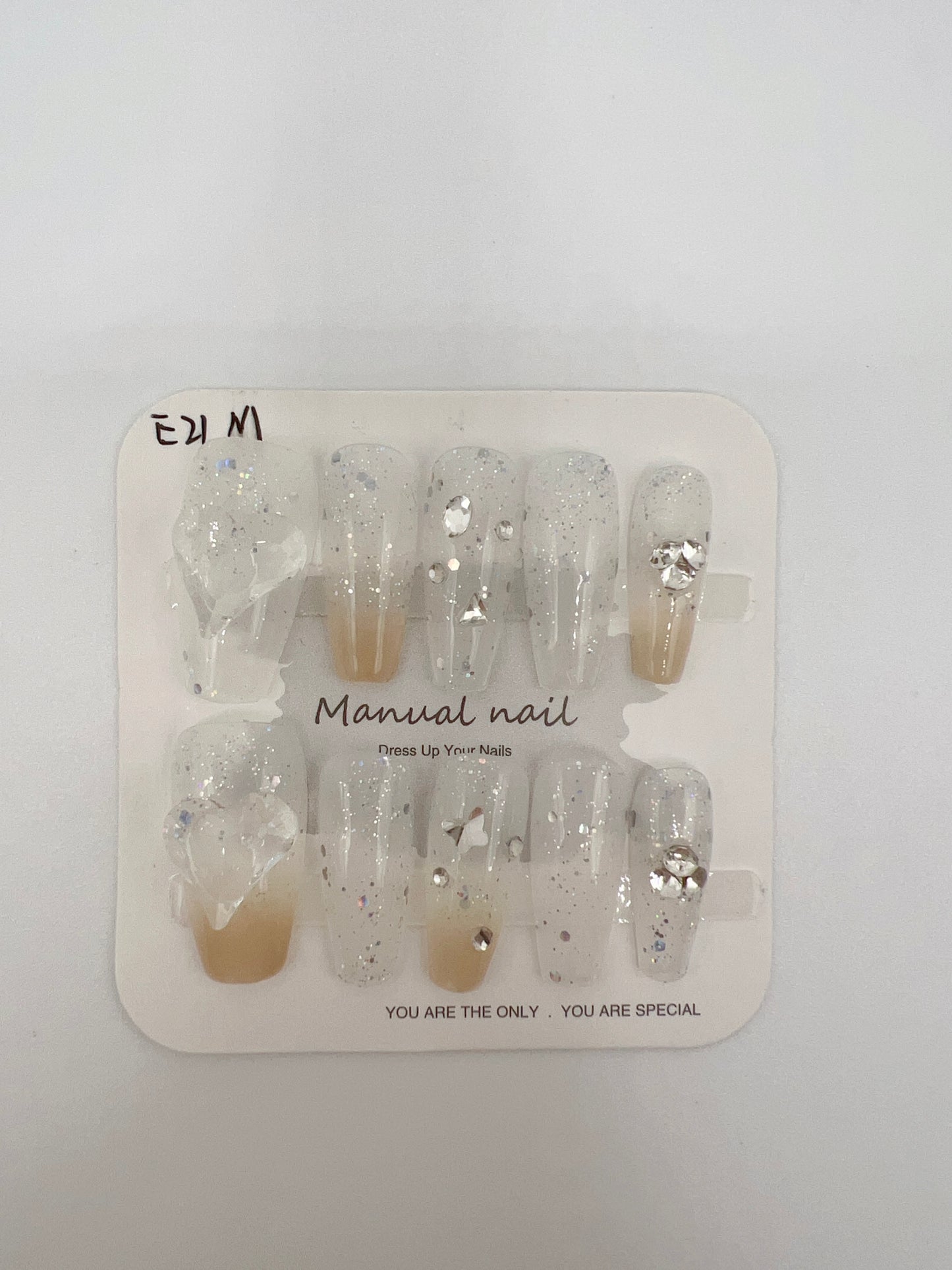 Medium Coffin Press On Nails Simple Style – 9 Designs, Medium Size