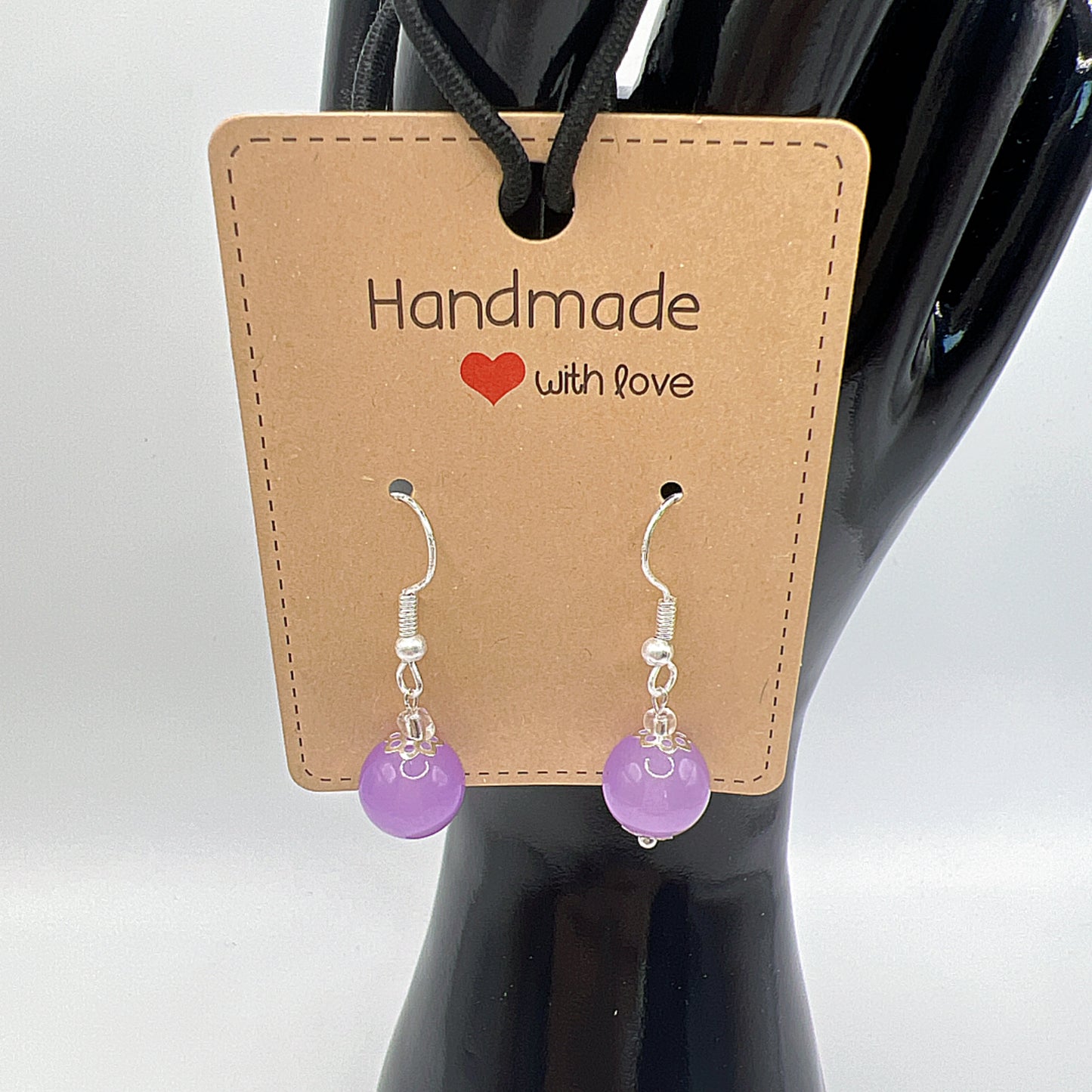 Colorful Glass Bead Earrings – Silver Tone Boho Statement Jewelry
