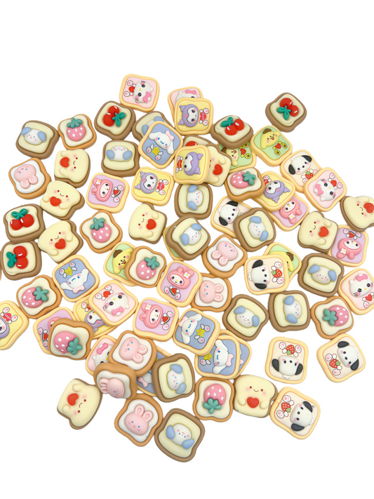 70pcs Mixed Cartoon Resin Flatback Charms – 20×21mm DIY Craft Decorations