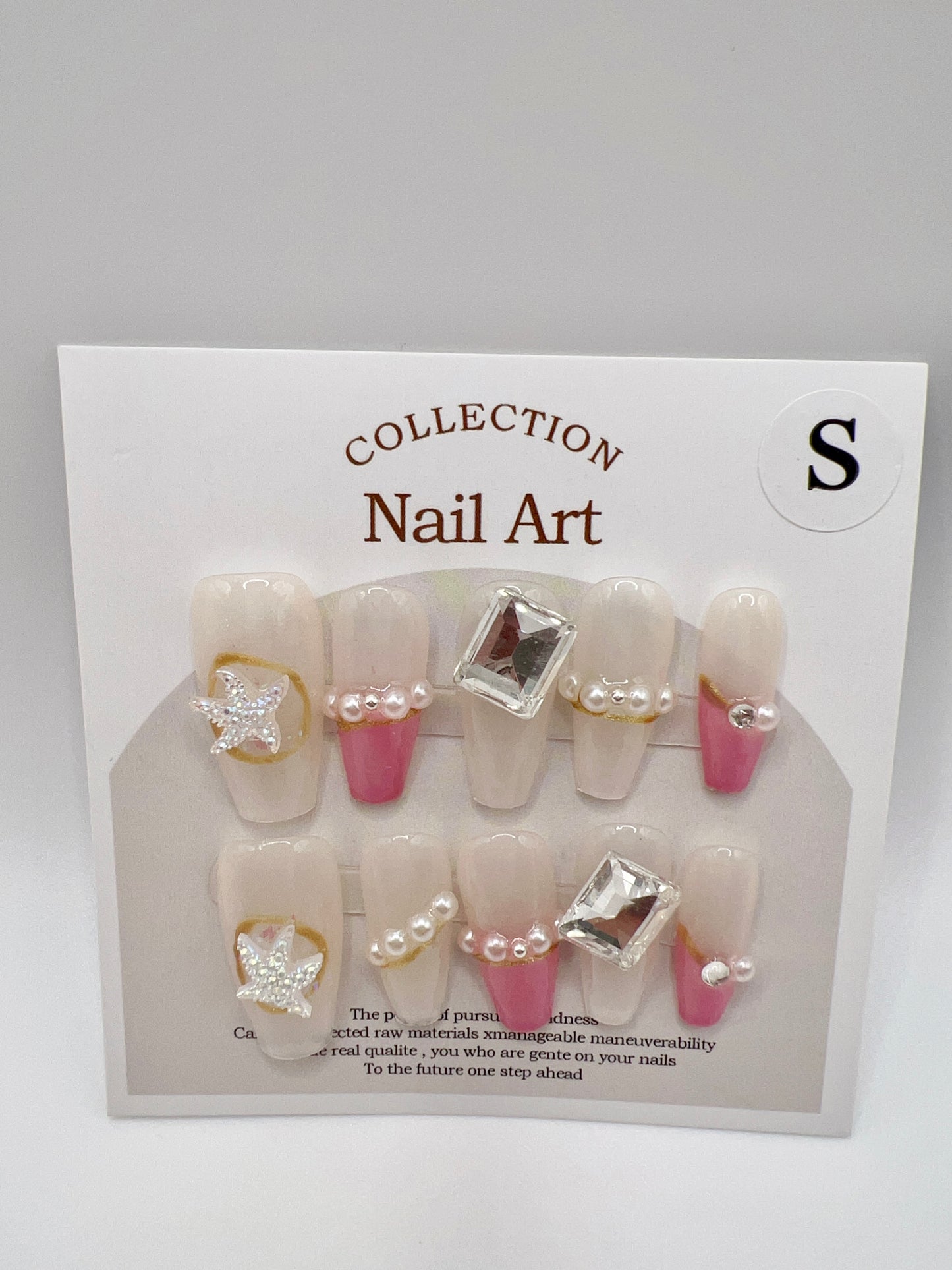 5 Sets Medium Coffin Press-On Nails Simple Style