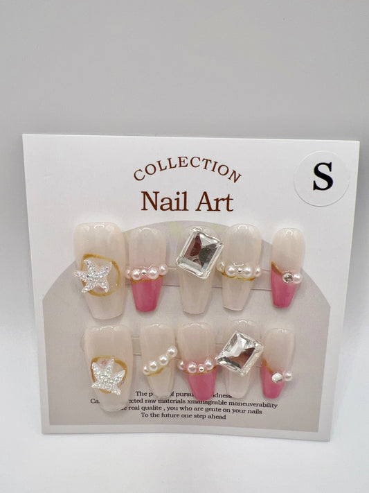5 Sets Medium Coffin Press-On Nails Simple Style