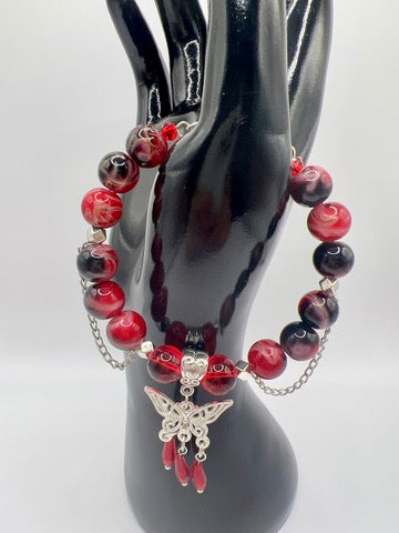 Adjustable Glass or Acrylic Bead Bracelet with Cute Charms & Spacers – Handmade Jewelry