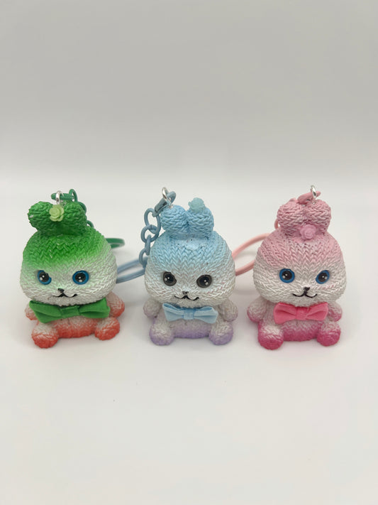 Handmade Kawaii Bunny Keychain: 3D Cartoon Bag Charm