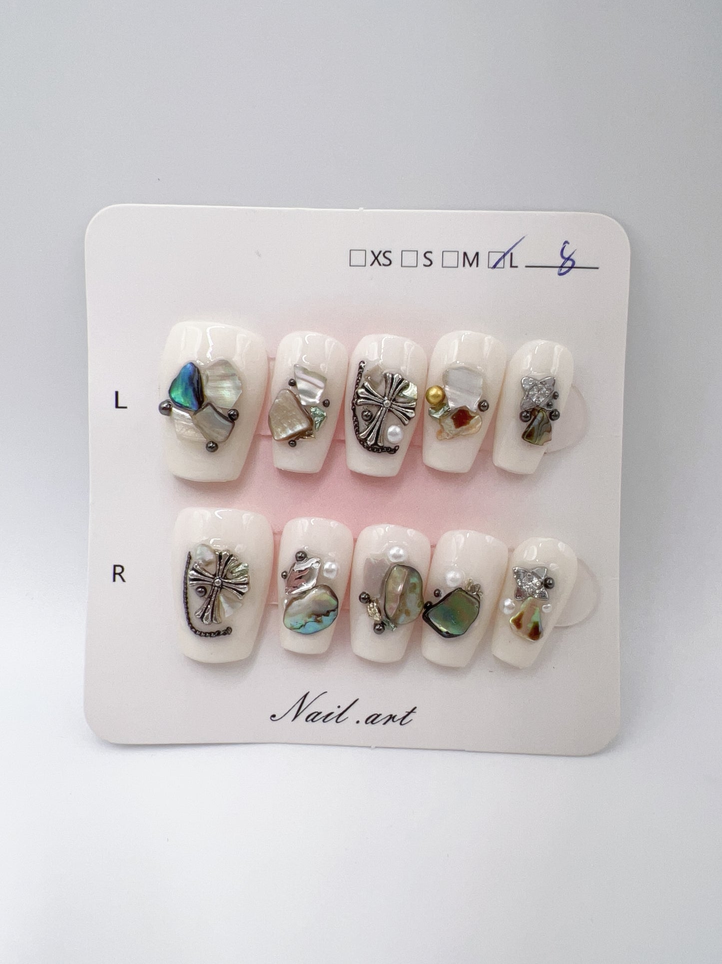 Short Coffin Press-On Nails with Baroque Style – Large Size