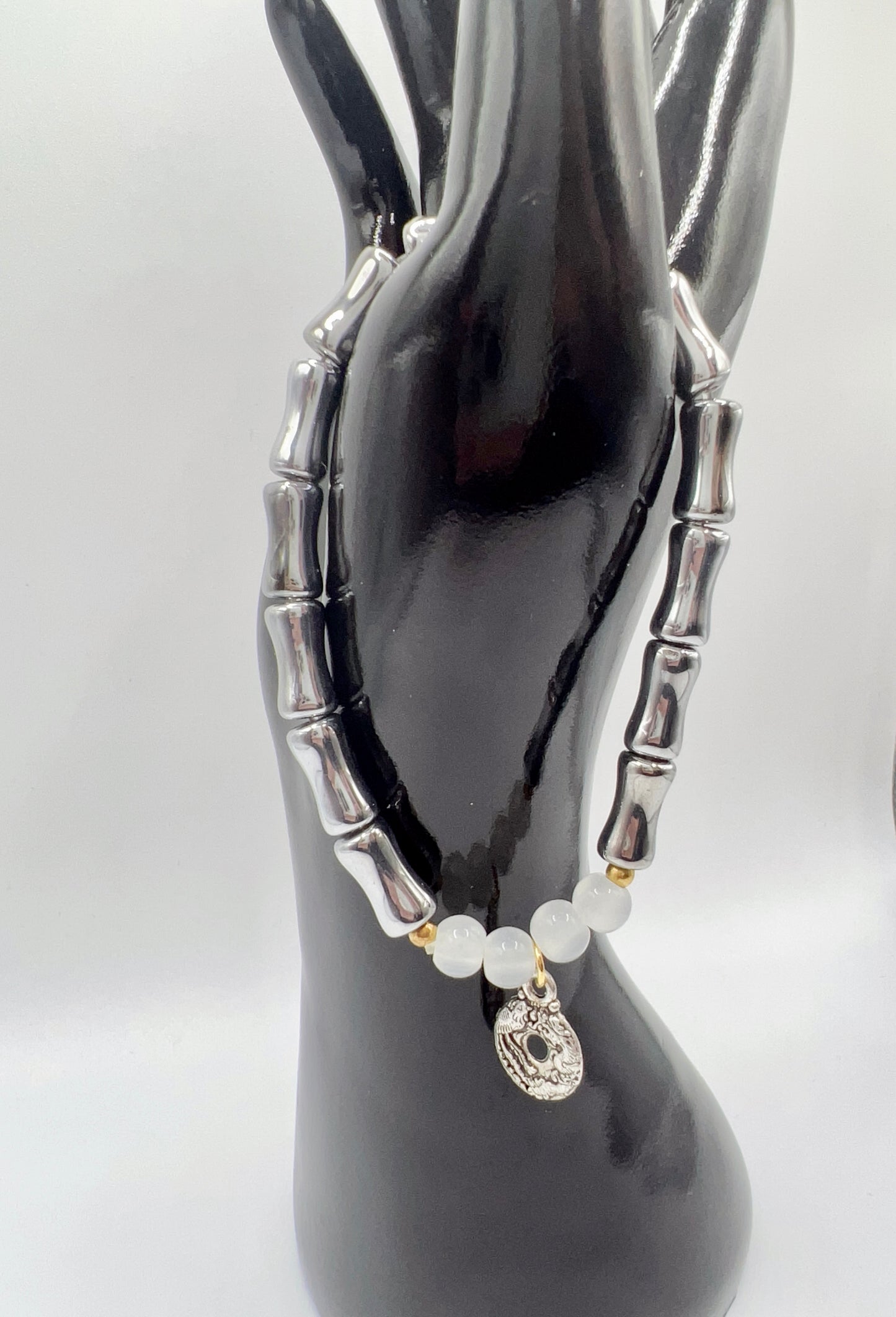 Bead Stretchy Bracelet with Cute Charms & Spacers – Handmade Jewelry