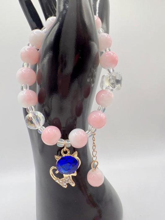 Stretchy Bead Bracelet with Cute Charms & Spacers – Handmade Jewelry