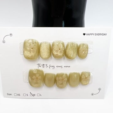 10 design Cat eye or cute Press-On Nails – Medium Size - short length- square shape💅✨