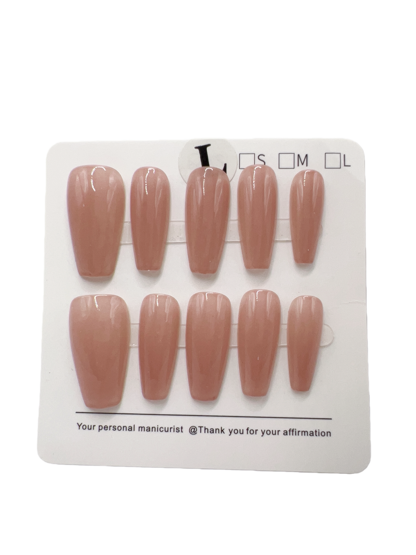 Medium Coffin Press On Nails with Simple Design – Large Size