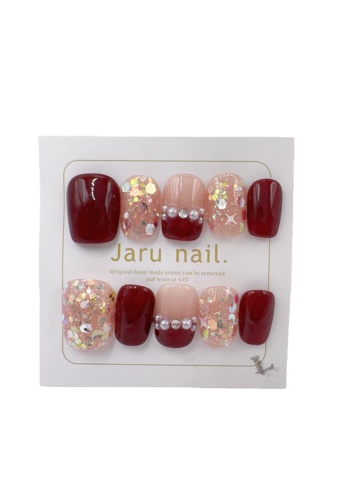 Short Square Press On Nails with Simple design – Large Size