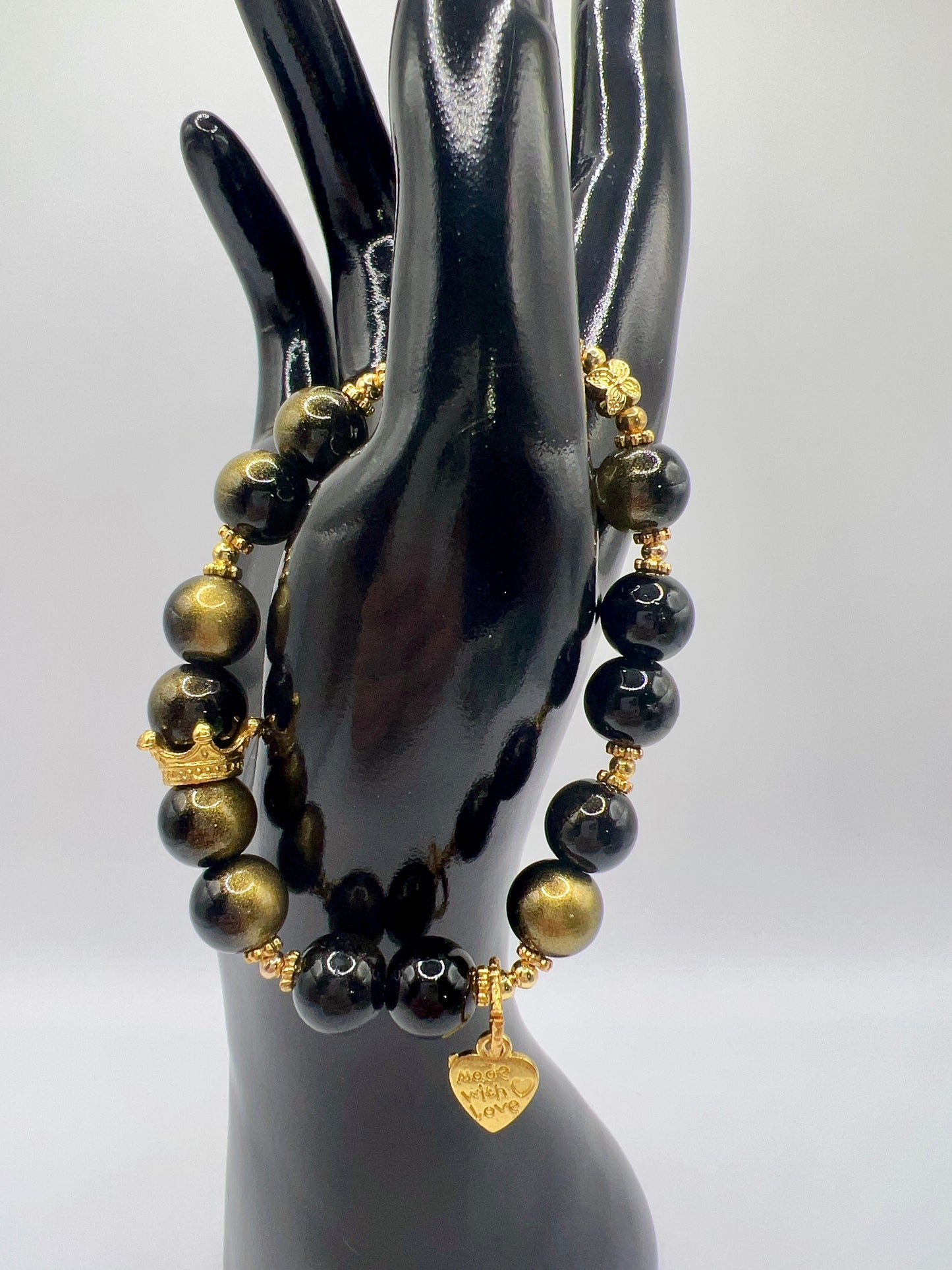 Bead Stretchy Bracelet with Cute Charms & Spacers - Handmade Jewelry