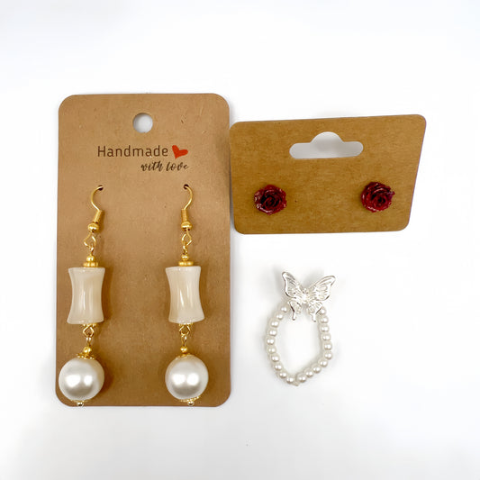 5PCS Handmade Jewelry Set Earrings & Ring