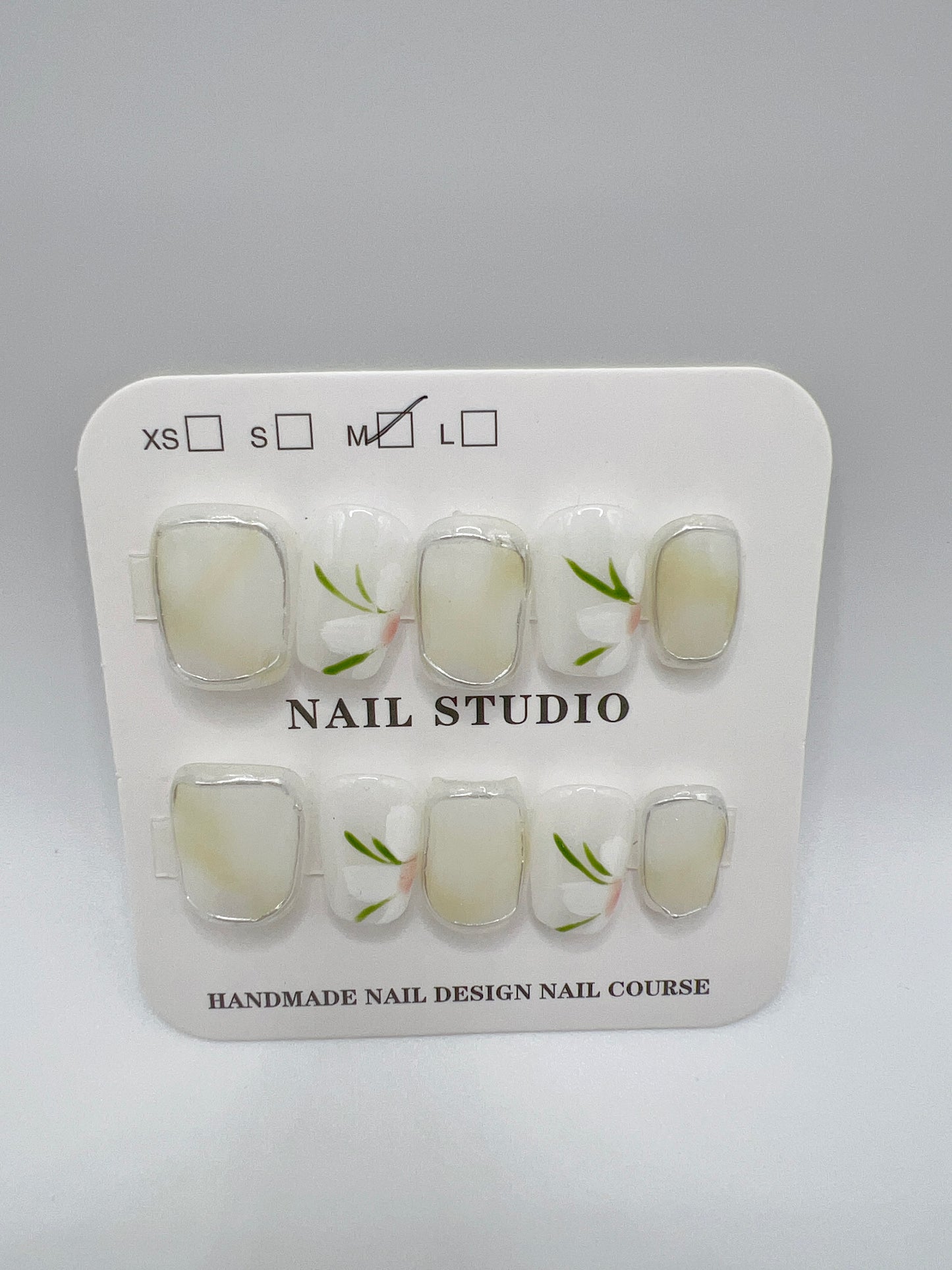 Short Square Press On Nails Simple Style – 10 Designs Medium Size