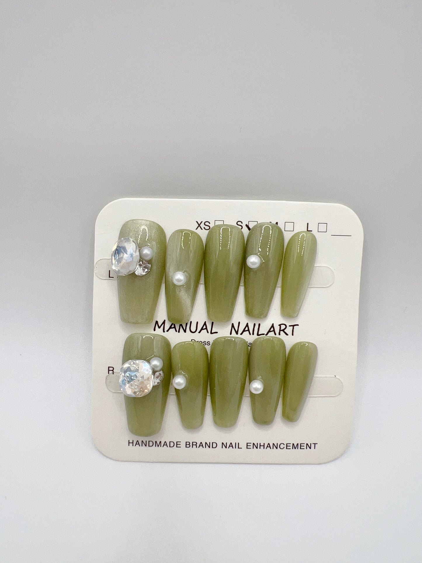 5 Sets Medium Coffin Press-On Nails Simple Style