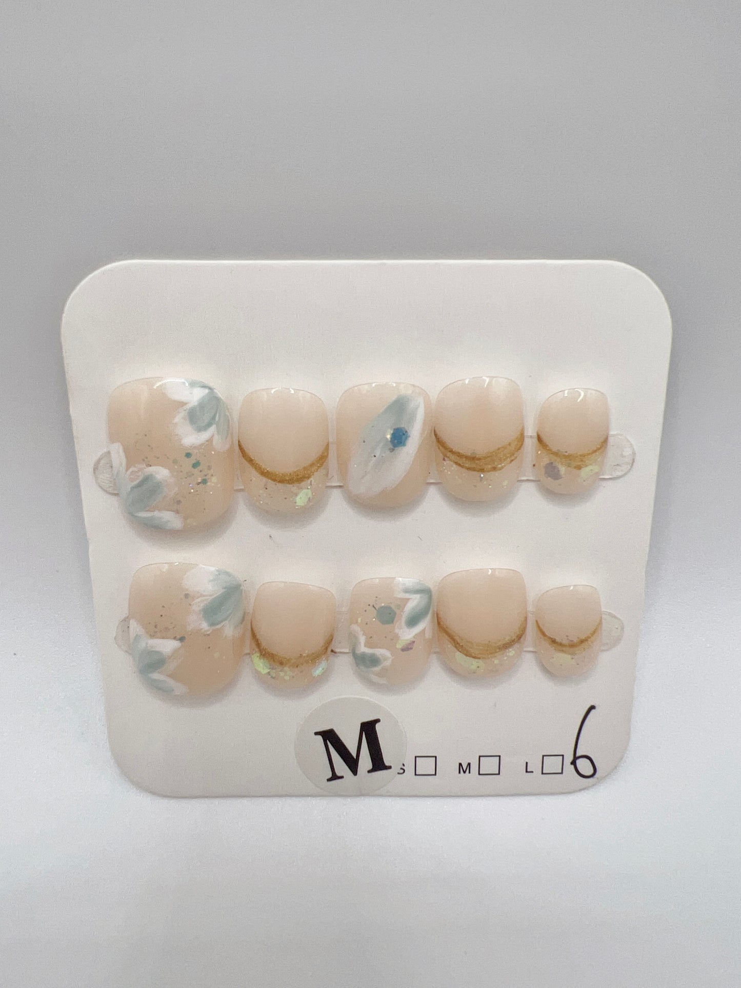 3 Sets Short Square Press On Nails Simple design – Medium Size