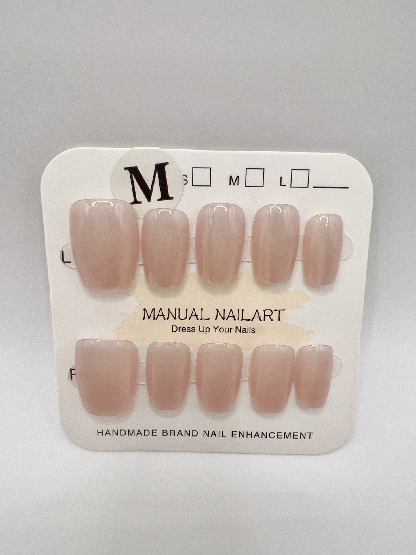 Short Square Press On Nails Simple Style – 10 Designs Medium Size