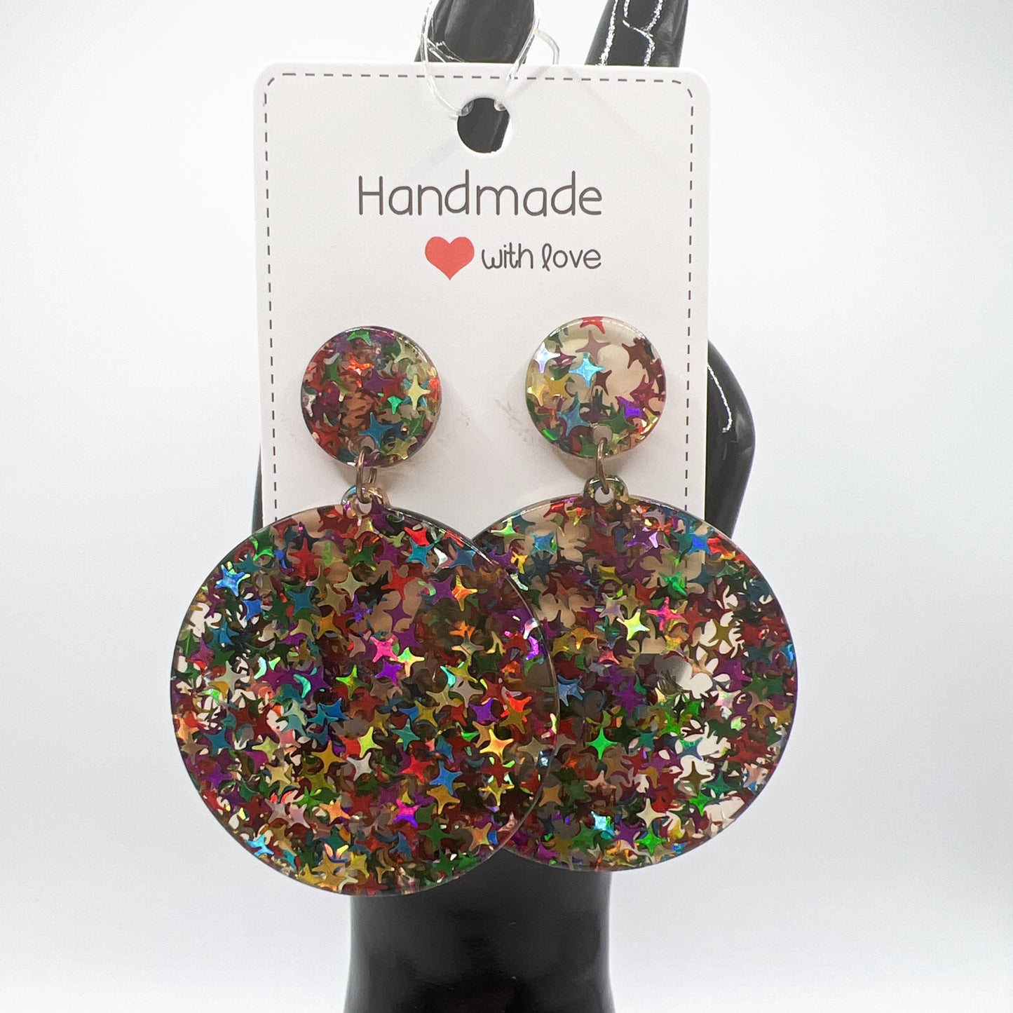 Colorful Star Acetate Drop Earrings | Multiple Shapes Available | Playful & Trendy