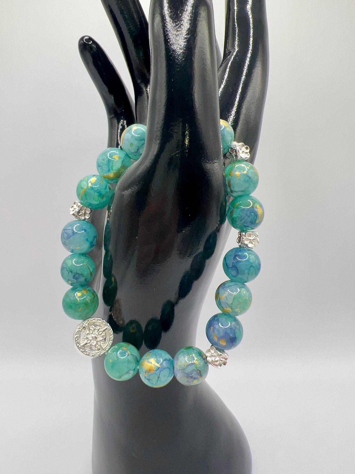 Bead Stretchy Bracelet with Cute Charms & Spacers - Handmade Jewelry