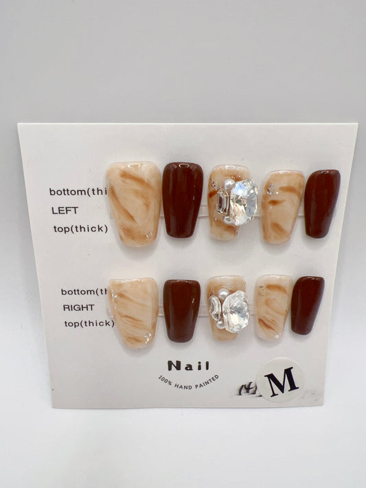 Short Coffin Press On Nails Simple Design – Medium Size