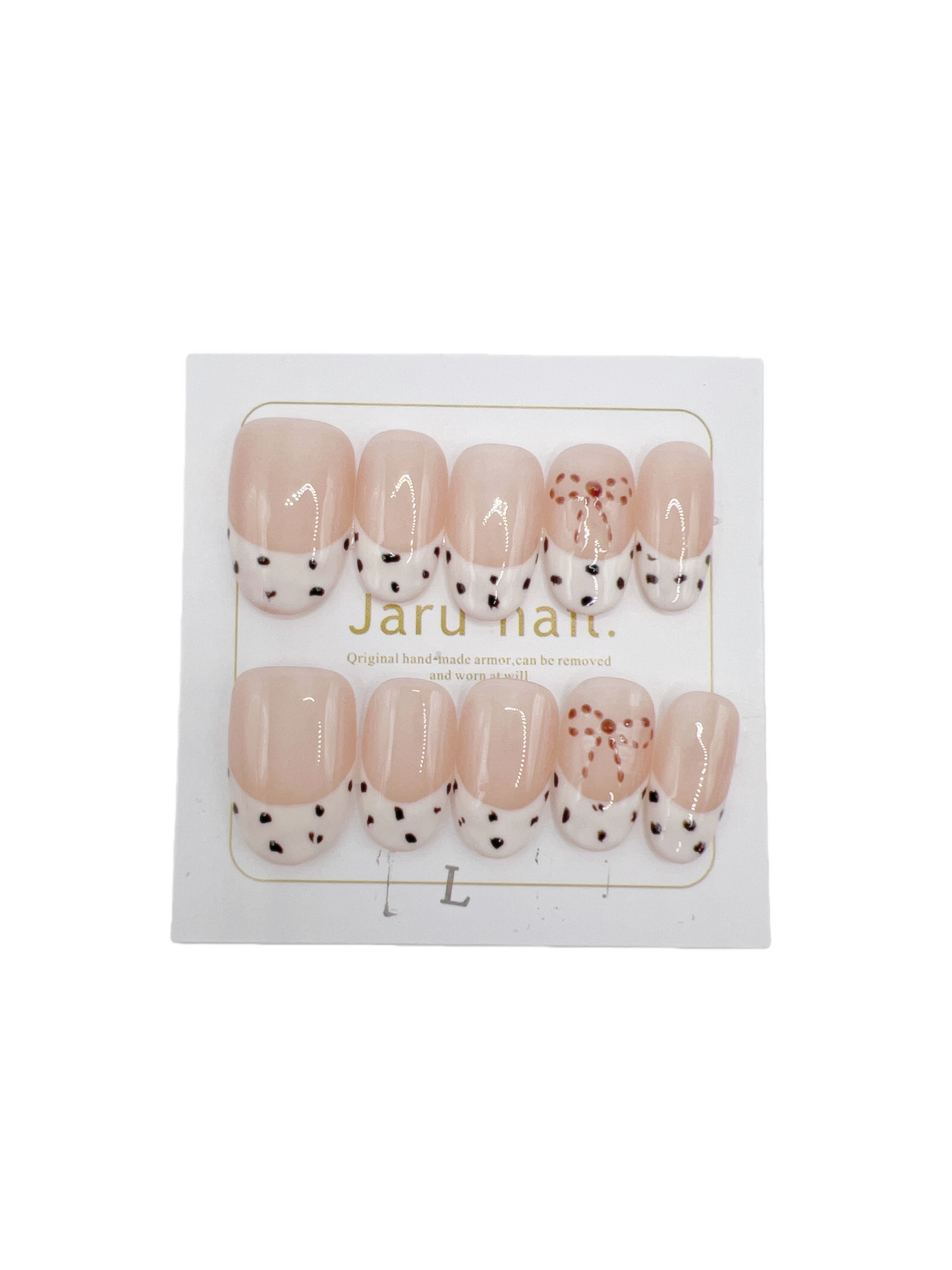 Short Oval French Tip Press-On Nails – Large Size, Classic & Reusable