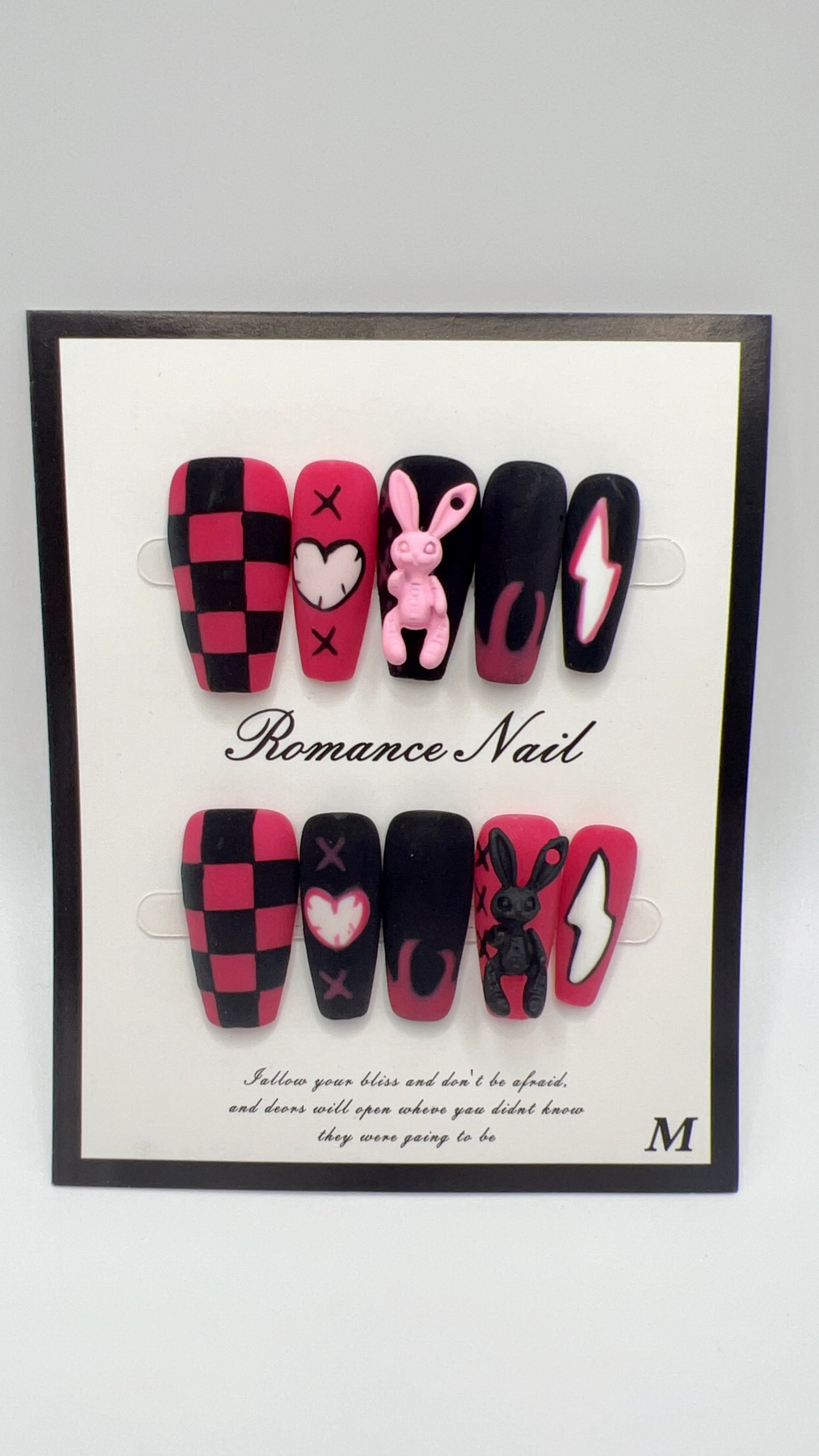 Medium Length Coffin Press-On Nails with Charms – Halloween Style