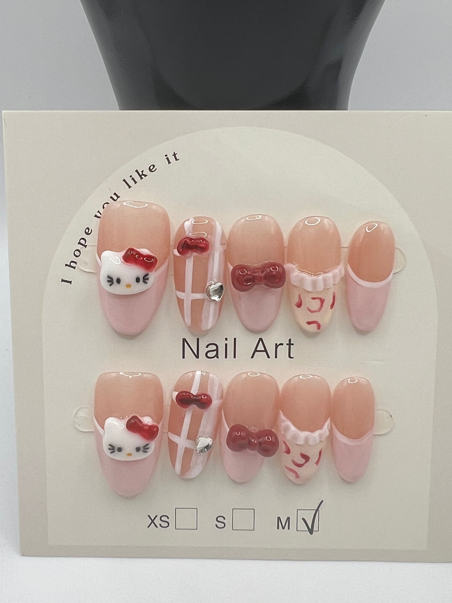 Kitty Press on nails - M size