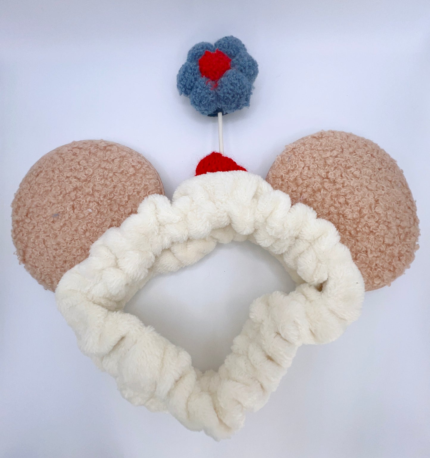 Plush Bear Ear with Flower hairbands – Cute Funny Shower & Spa Hair Wrap