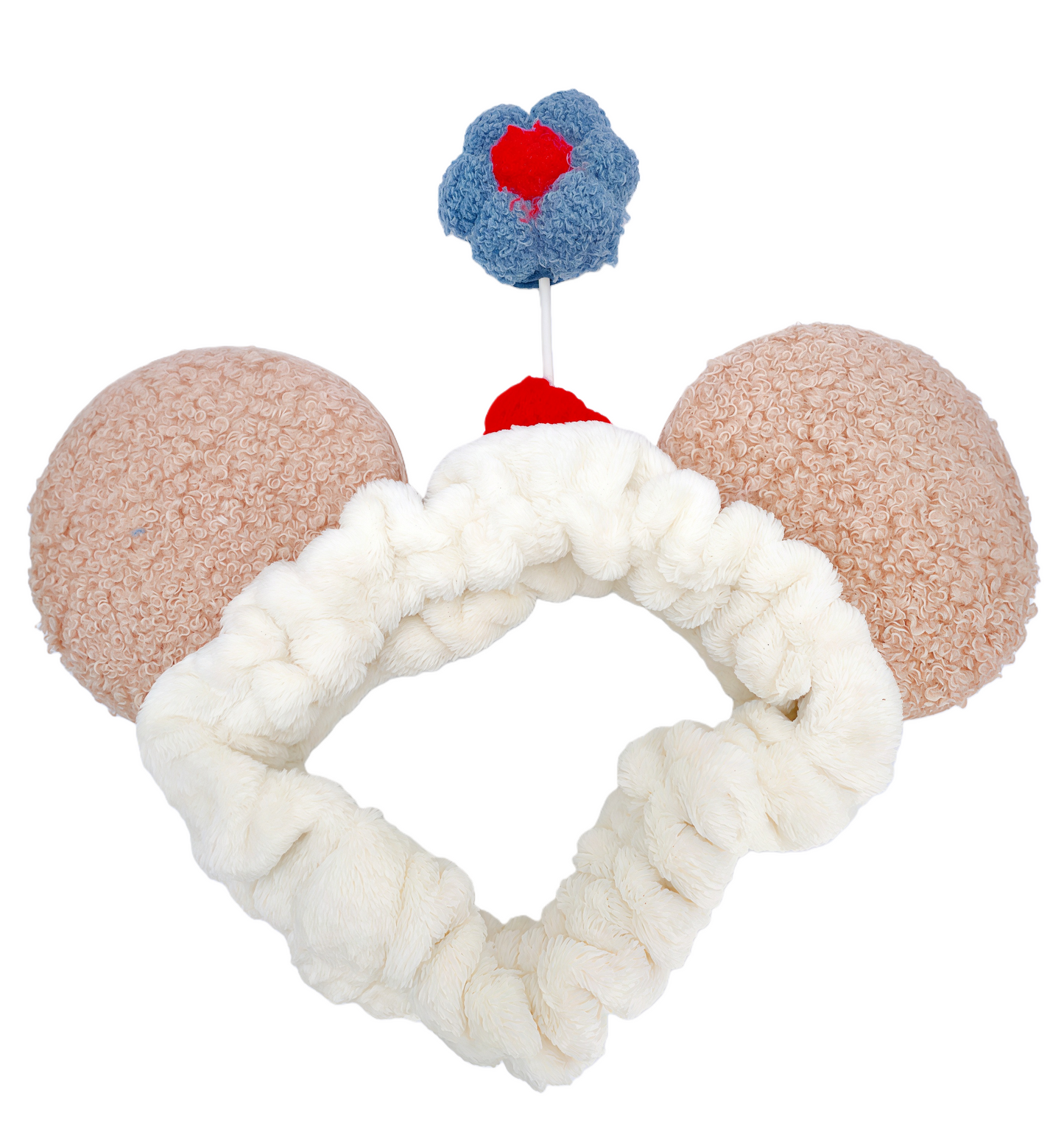 Plush Bear Ear with Flower hairbands – Cute Funny Shower & Spa Hair Wrap