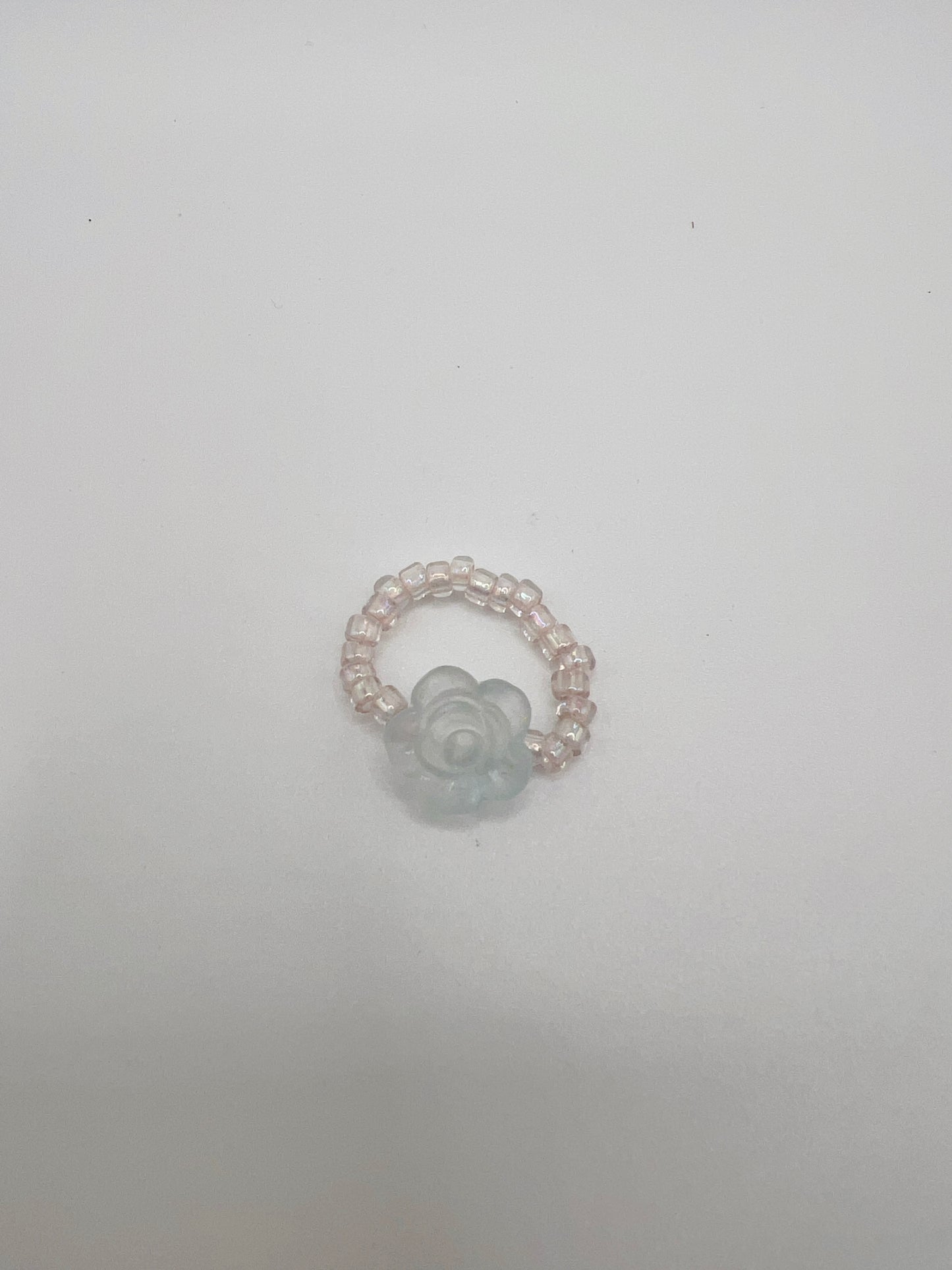 Handmade Elegant Glass Resin Flower Stretch Band Ring